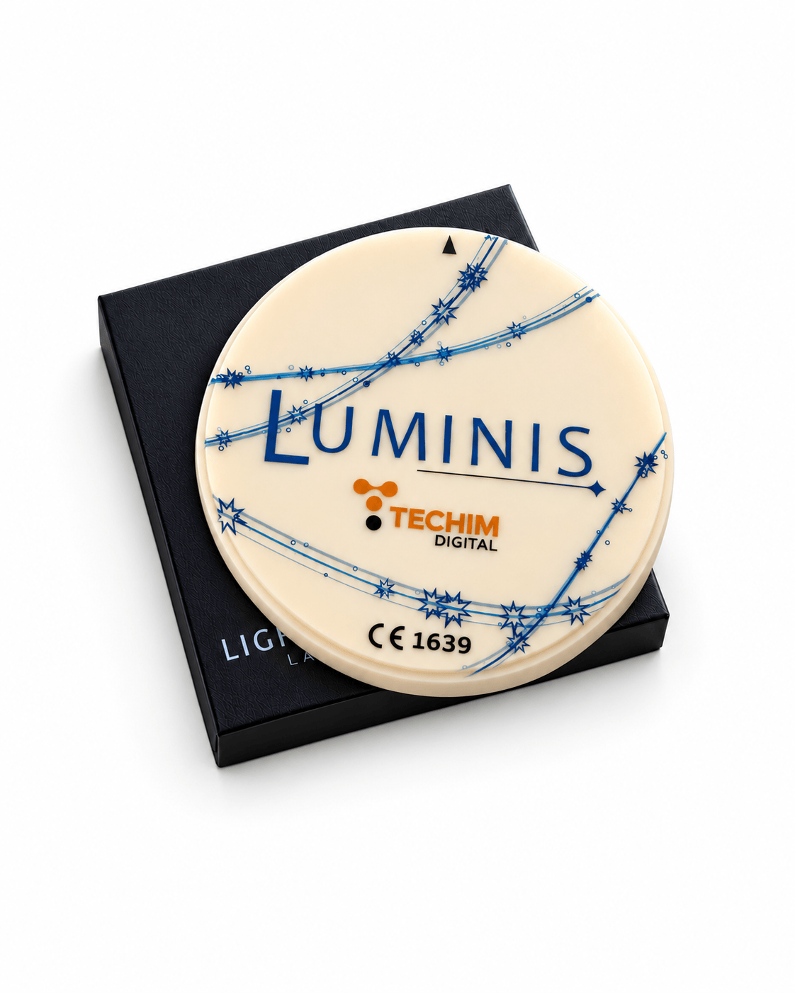 Disco Luminis in PMMA ad alta traslucenza su postazione di fresatura CAD/CAM