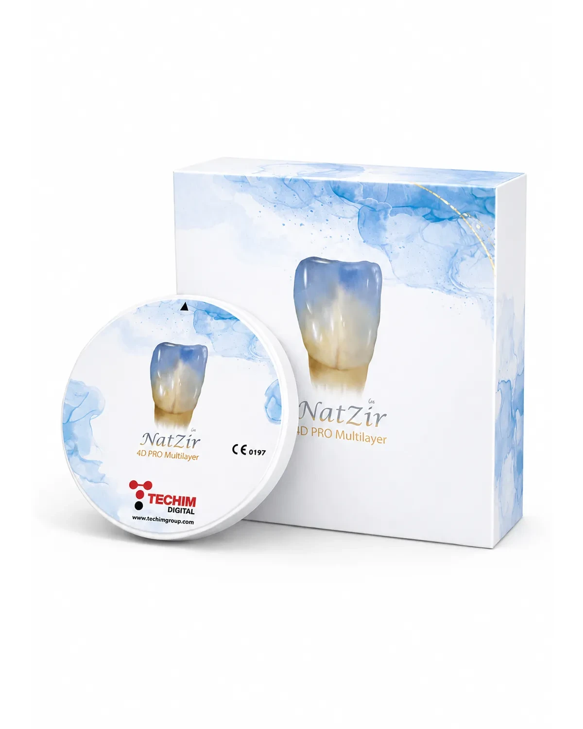 Confezione e disco NatZir in zirconia monolitica multistrato