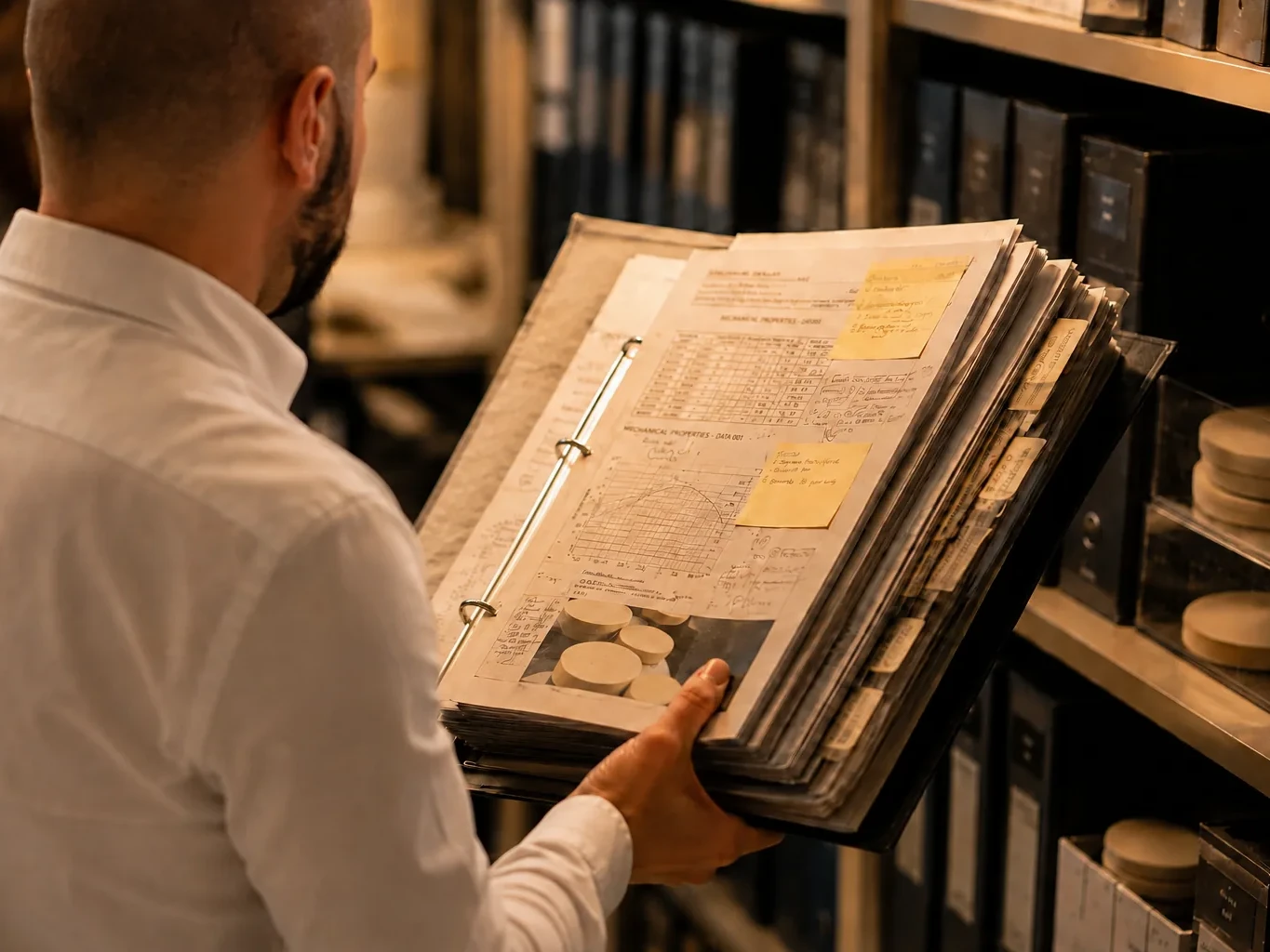 Technical documentation archive for quality control of CAD/CAM discs